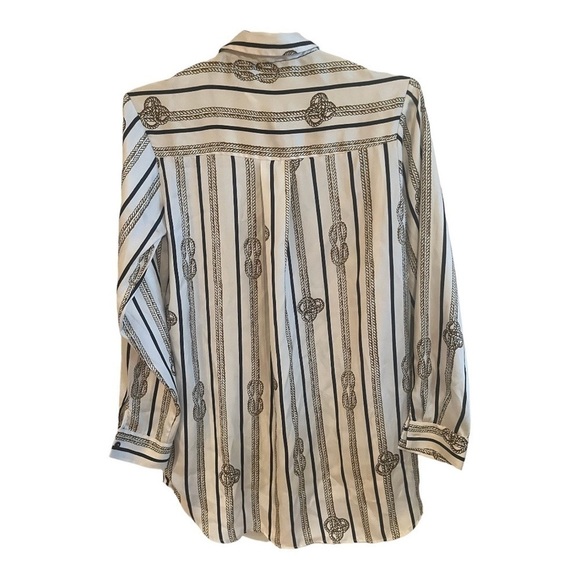 Zara Women’s Nautical Rope Print Silky Blouse - Picture 7 of 7